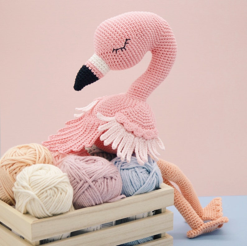 Amigurumi crochet pattern Flo the flamingo bird ENGLISH ONLY image 2