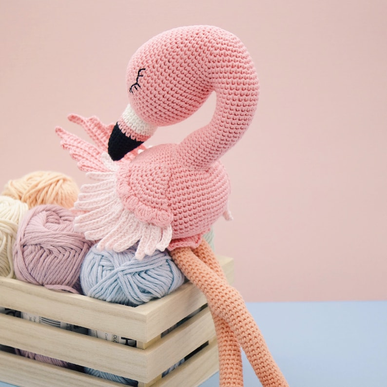 Amigurumi crochet pattern Flo the flamingo bird ENGLISH ONLY image 3