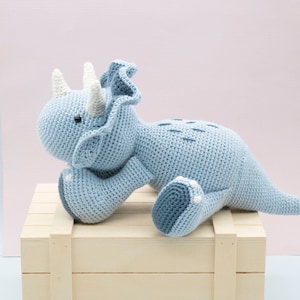 Amigurumi crochet pattern Sumo the triceratops dinosaur ENGLISH ONLY image 9