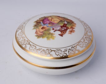hand made limited edition Limoges Freyry antique floral jewelry box