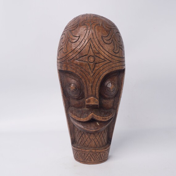 Vintage Oriental Wooden Carved Mask - image 5