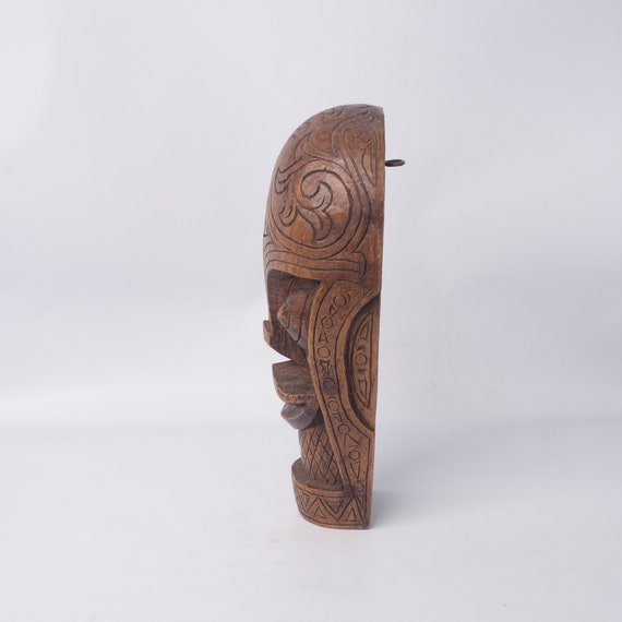 Vintage Oriental Wooden Carved Mask - image 4