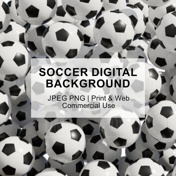 Soccer ball Football  Background, JPEG PNG Print & Web Files, Digital Clipart, Stock Soccer Backdrop, Social Media Banners, Instant Download