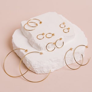 Stud Hoop, Post Hoop Studs, Modern Hoops, Hoops with Stud, Stud Hoop Earrings, Basic Hoop Earrings, in 14kt Gold Filled or Sterling Silver