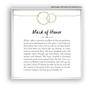 Cadeau de remerciement de demoiselle d'honneur de la mariée, collier délicat en argent sterling, or 14 carats rempli, or rose, collier de demoiselle d'honneur, fête de mariage