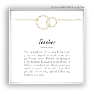 Collier enseignant cadeau pour enseignant cadeaux de remerciement pour enseignant bijoux cadeau pour enseignant carte-cadeau, en or 14 carats, or rose, argent