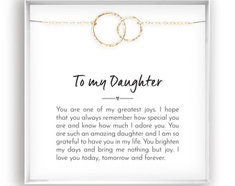 Daughter Necklace Gift for Daughter Jewelry for Mother Daughter Birthday Gift for Christmas, Meaningful Gift, 14kt Gold Filled, Rose, Silver