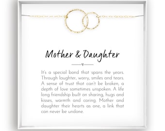 Mother Daughter Necklace for Mom Gift for Mother's Day Gift for Daughter Christmas Gift Jewelry for Mom, in 14kt Gold Filled, Rose, Silver 