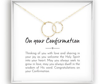 Confirmation Gift, Baptism Gift, Confirmation Necklace, Christian Gift, First Communion Gift, Goddaughter Gift, 14kt Gold Filled Rose Silver