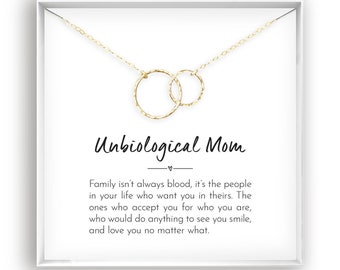 Unbiological Mom Gift, Stepmom Gift, Other Mother, Bonus Mom, Second Mom, Foster Mom, Mother in Law, 14kt Gold Filled, Rose, Sterling Silver