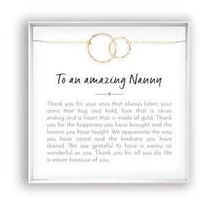 Collier cadeau nounou pour nounou, collier de remerciement, cadeau de remerciement pour nounou, cadeau bijoux pour nounou, en or 14 carats, rose, argent sterling