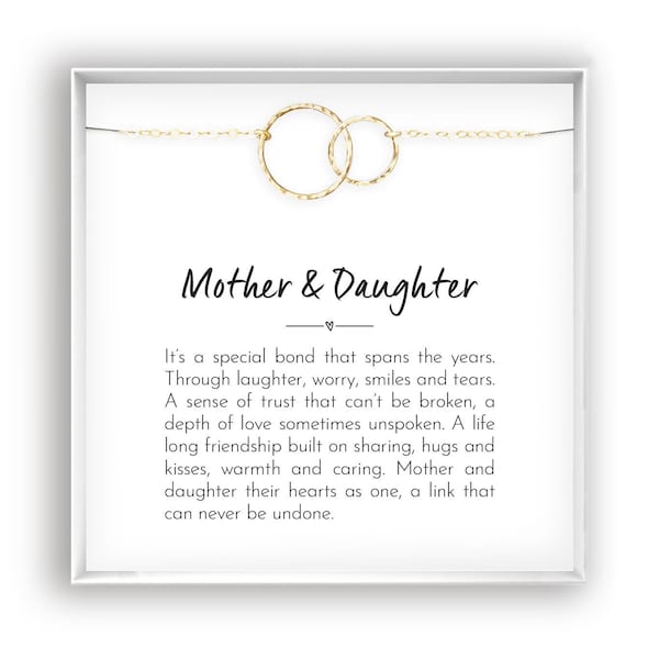 Mother Daughter Necklace for Mom Gift for Mother's Day Gift for Daughter Christmas Gift Jewelry for Mom, in 14kt Gold Filled, Rose, Silver 