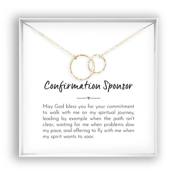 Confirmation Sponsor Gift for Women Sponsor Confirmation Necklace Gifts for Sponsors Religious Thank You Gift, 14kt Gold Filled Rose Silver