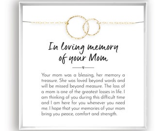 Loss of Mother Gift, Grief Gift, Sympathy Gift, Mom Remembrance Necklace, Mother Memorial Gift, Bereavement Keepsake, Eternity Circles