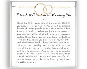 Best Friend Wedding Day Gift, Best Friend of the Bride Necklace, Best Friend to Bride Gift, Bride Jewelry Gift, 14kt Gold Fill, Rose, Silver