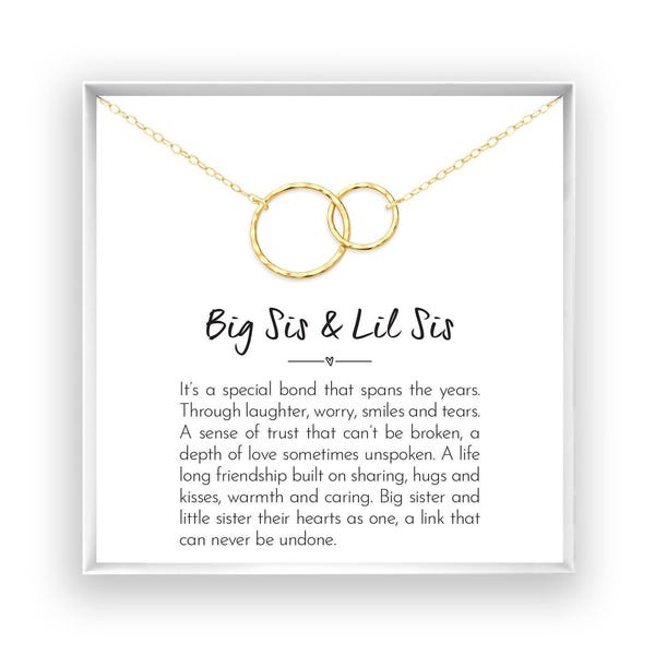 Sister Necklace Gift for Sister Gifts for Sister Birthday Gift for Sister Jewelry Gift for Sister Gift Card 14kt Gold Filled Silver bsls