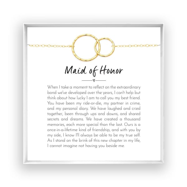 Maid of Honor Thank you Gift from Bride, Dainty necklace Sterling Silver, Gold Filled, Rose, Silver, Maid of Honor Necklace, Wedding Party W