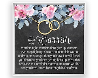Warrior Gift, Survivor Jewelry,  Recovery Necklace, Warrior Necklace, Inspirational Gift, Strength Gift, 14kt Gold Fill, Rose, Silver BF