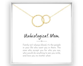 Regalo para mamá no biológica, regalo para madrastra, otra madre, madre extra, segunda madre, madre adoptiva, suegra, relleno de oro de 14 kt, rosa, plata esterlina W