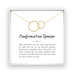 Confirmation Sponsor Gift for Women Sponsor Confirmation Necklace Gifts for Sponsors Religious Thank You Gift, 14kt Gold Fill Rose Silver W