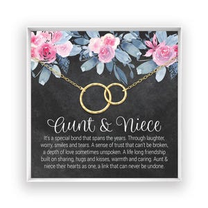 Aunt Niece Necklace, Aunt Niece Gift, Aunt Niece Jewelry, Aunt Niece Quotes, Birthday Gift, Christmas Gift, 14kt Gold Fill, Rose, Silver BF