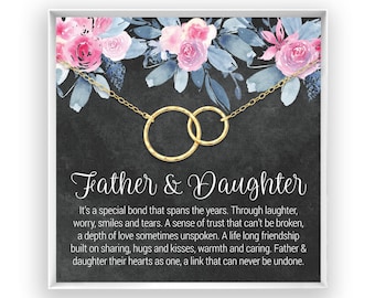 Father and Daughter Necklace, Daughter Gift, Mother's Day Gift, Jewelry for Daughter, Gift from Dad, in 14kt Gold Filled, Rose, Silver BF