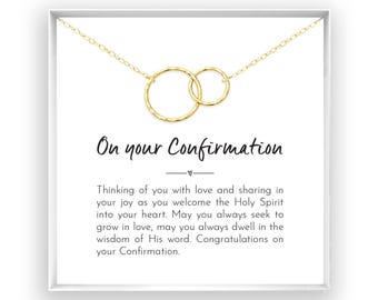 Confirmation Gift, Baptism Gift, Confirmation Necklace, Christian Gift, First Communion Gift, Goddaughter Gift, 14kt Gold Fill Rose Silver W