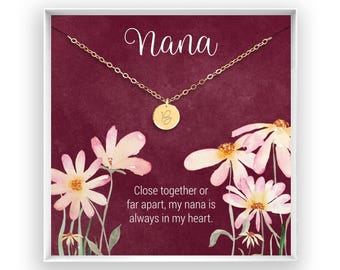 Collar personalizado para abuela, joyería para abuela, regalo para abuela, discos con iniciales, relleno de oro para el Día de la Madre, Navidad, cumpleaños, oro rosa, plata y rojo.