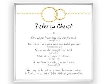 Sister in Christ Gift for Church Friend Gift for Christian Woman Religious Gift for Catholic Christian Sister Gift, Gold Filled, Rose Silver