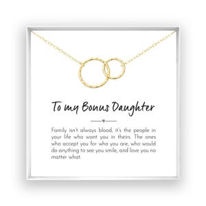 Bonus Daughter Gift, Step Daughter Gift, Stepdaughter Necklace, Daughter Jewelry, Step Daughter Birthday, in 14kt Gold Fill, Rose, Silver W