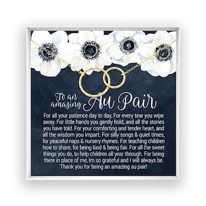 Cadeau pour fille au pair, cadeau de remerciement pour fille au pair, cadeau de garde d'enfants, remerciement pour une fille au pair, bijoux pour fille au pair, en or 14 carats, rose, argent NF