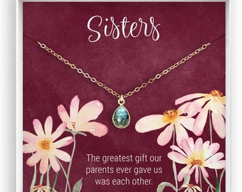 Gift for Sister, Sister Necklace, Dainty Gemstone Necklace, Sister Gift, Sister Gift Idea, Sister Jewelry, 14kt Gold Filled, Sterling Silver