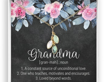 Grandma Necklace, Grandchildren Necklace, Grandma Gift, Jewelry for Grandma, Mother's Day Gift, in 14kt Gold Filled, Rose, Sterling Silver