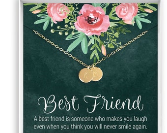 Gift for Best Friend, Best Friend Birthday Gift, Custom Friendship Gift, Message Card Quotes,  14kt Gold Filled, Rose Gold, Sterling silver