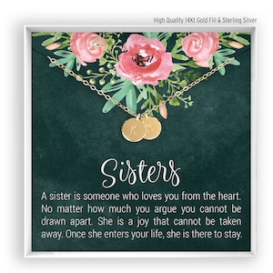 Sisters Necklace, Sister Gift, Sister Jewelry, Sister Birthday, Big Sister Little Sister, Christmas, Birthday, Gold Fill, Rose, Silver GF