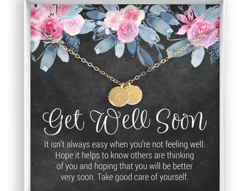 Get Well Soon Necklace Gift, Sick Friend Gift, Giftable Jewelry, Feel Better, Illness, Cheer Up Present, 14kt Gold Filled, Silver, Rose Gold