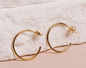 Stud Hoop, Post Hoops, Modern Hoops, Hoops with Stud, Boucles d'oreilles Stud Hoop, Boucles d'oreilles Basic Hoop, en 14kt Gold Filled ou Sterling Silver