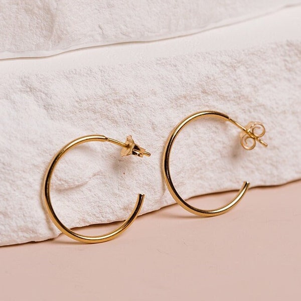 Stud Hoop, Post Hoops, Modern Hoops, Hoops with Stud, Boucles d'oreilles Stud Hoop, Boucles d'oreilles Basic Hoop, en 14kt Gold Filled ou Sterling Silver