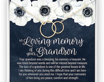 Loss of Grandson Gift, Grief Gift, Sympathy Gift, Grandson Remembrance Necklace, Grandson Memorial Gift, Bereavement Gift, Jewelry Keepsake