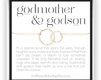 Godmother & Godson Necklace, Gift for Godmother from Godson, Godmother Gift, Jewelry for Godmother, in 14kt Gold Filled, Silver, Rose