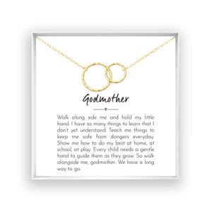 Godmother Gift, Godmother Proposal, Godmother Necklace, Will you be my Godmother, Message Card Poem Quote, 14kt Gold Fill, Rose, Silver W L