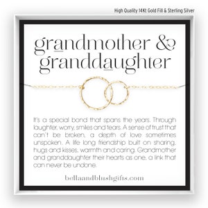 Collier grand-mère et petite-fille, cadeau grand-mère, cadeau petite-fille, bijoux pour la famille, cadeau d'anniversaire, en or 14 carats, rose, argent