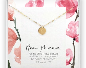 Christian Mom to Be, New Mother Gift, Christian Baby Shower Gift, New Baby, Scripture Necklace, Mama to Be Gift, 14kt Gold Fill Silver Rose