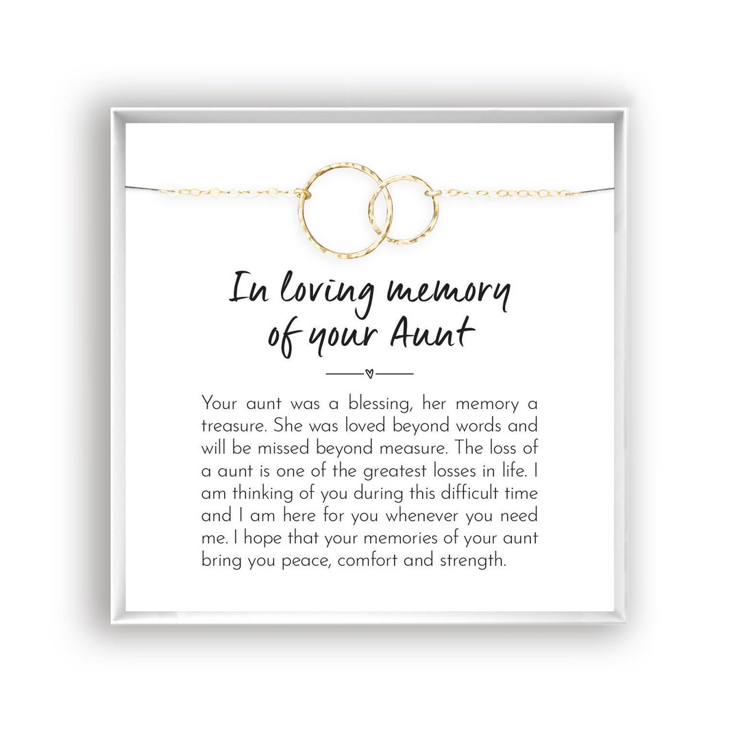 Loss of Aunt Gift, Grief Gift, Sympathy Gift, Aunt Remembrance Necklace