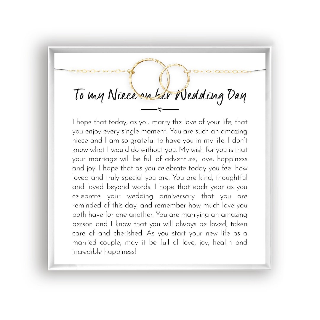 Niece Wedding Day Gift, Bride Gift From Niece Necklace, Niece to Bride ...