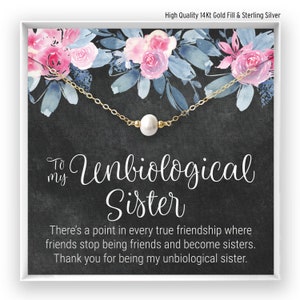 Unbiological Sister Gift, Best Friend Necklace, Big Little Sorority, Soul Sister, Bridesmaid Gift, 14kt Gold Filled, Rose, Silver BF