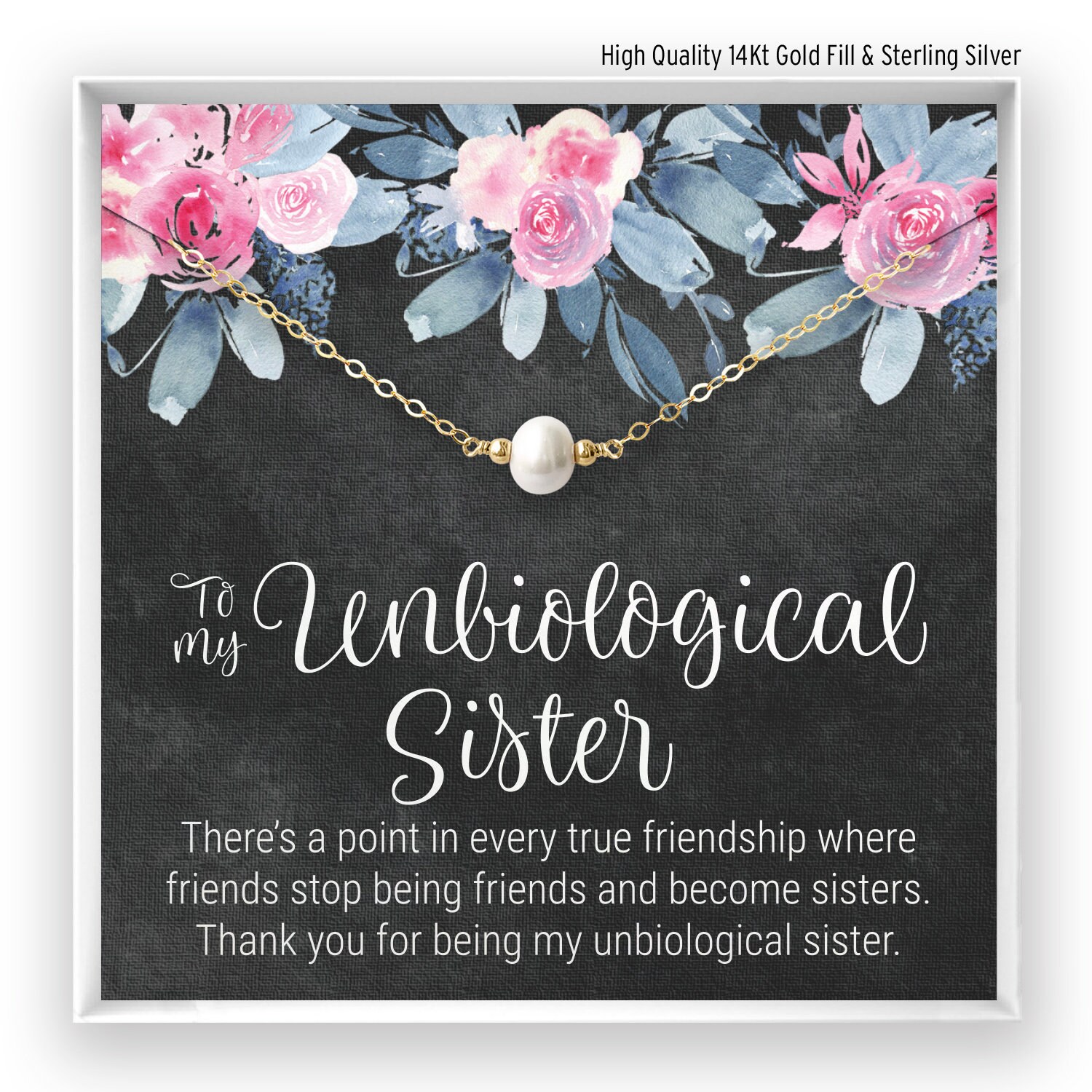 Unbiological Sister Gift, Best Friend Necklace, Big Little Sorority, …
