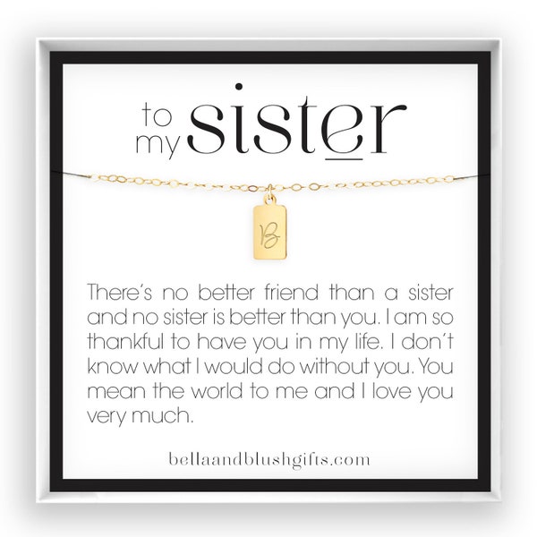 Personalized Sisters Necklace, Sister Gift, Sister Jewelry, Sister Birthday, Gift from Sister, Christmas Gift, in 14kt Gold Fill or Silver