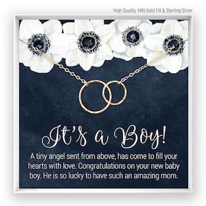 New Mom Necklace, New Mom Gift, Gift for New Baby, Mom Jewelry Necklace, Baby Boy, Quotes, Mommy, in 14kt Gold Filled, Rose, Sterling silver