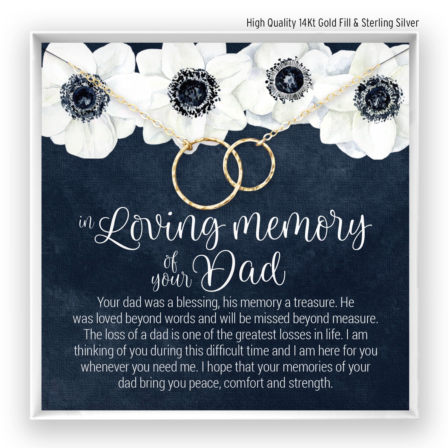 Loss of Dad Gift, Grief Gift, Sympathy Gift, Dad Remembrance Necklace…